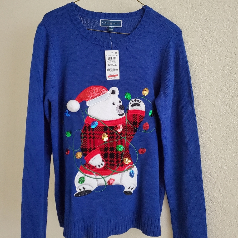 NWT Karen Scott Christmas Sweater, Sz. Small